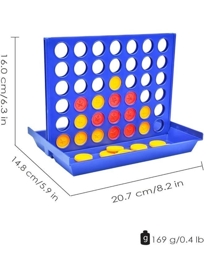 Joy & Learn Mini Connect Four Game, Portable Travel Size, Blue Board with Red and Yellow Pieces, Family Game - Image 3